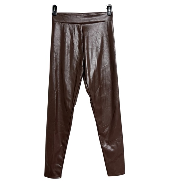 Lulus Pants - New Lulus Rock Music Chocolate Brown Vegan Leather Leggings